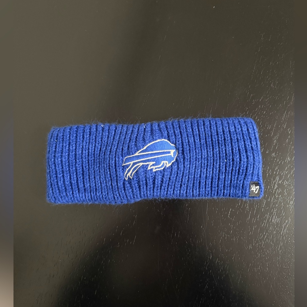 47 Royal Blue Knit Headband with Embroidered Buffalo Bills Logo